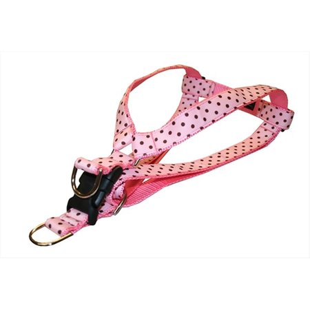 FLYFREE POLKA DOT-PINK-BROWN4-H Polka Dot Dog HarnessPink & Brown Large FL511064